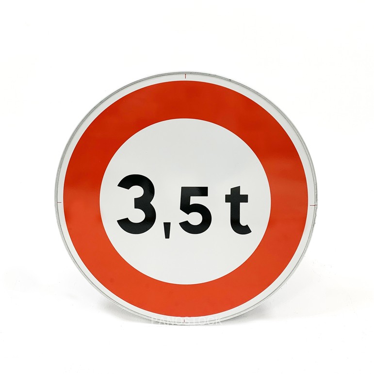 Autocollant Panneau Limitation Poids 3,5 Tonnes - Taille XL 20x20 Cm, Vinyle Résistant Aux Intempéries