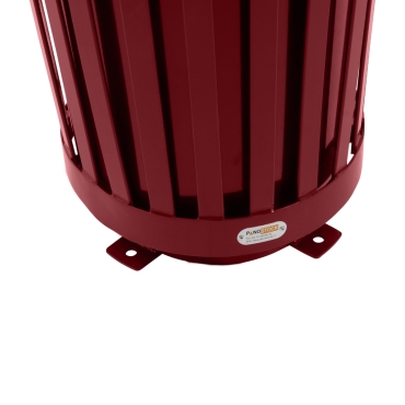 Zoom sur les platines de la Poubelle Tulipe urbaine Rouge 3004 (seau inclus)