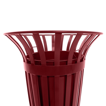 Zoom sur la partie supérieure de la Poubelle Tulipe urbaine Rouge 3004 (seau inclus)