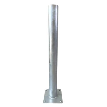 Vue général du poteau de protection en acier galvanisé à chaud sur platine H.900 mm diam.90 mm