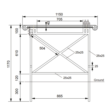 Schéma de la barrière de ville Marseille L1150 mm Schéma de la barrière de ville Marseille L1150 mm