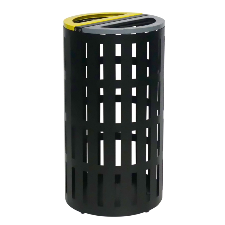 Vue générale de la poubelle de tri double compartiment de 65 Litres