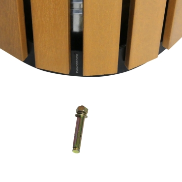 Vue des outils de la poubelle urbaine aspect bois 60 Litres ELSA