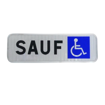 Vue générale du panonceau stationnement PMR M6H "sauf handicapés"