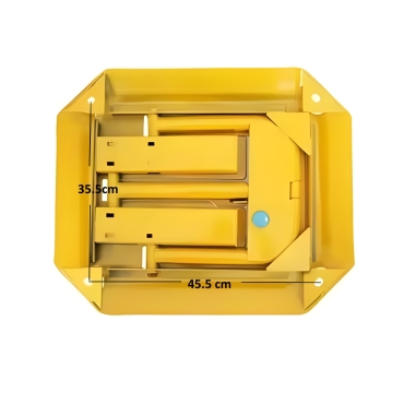 schéma de la barrière de parking robuste rabattable vue du dessous