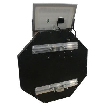 Vue de dos du panneau lumineux à LED solaire stop AB4 classe 2