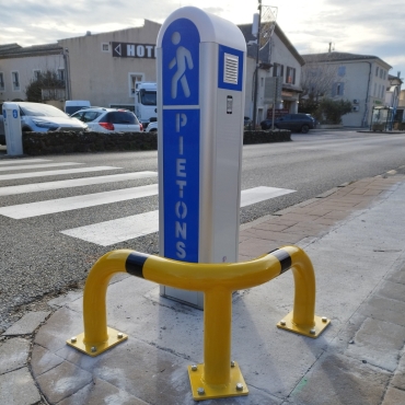Mise en situation de la borne piéton lumineuse